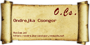 Ondrejka Csongor névjegykártya